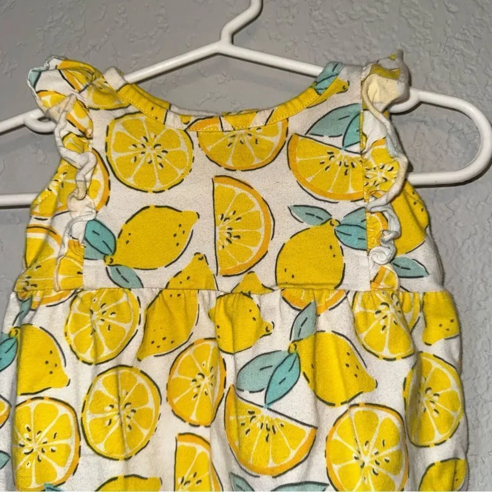 Carter's Yellow Lemon Print One Piece Bodysuit